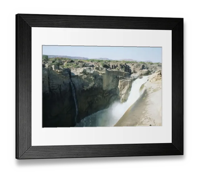 Framed Print : Scenic View of Waterfall and Gorge Framed Print : Scenic View of Waterfall and Gorge