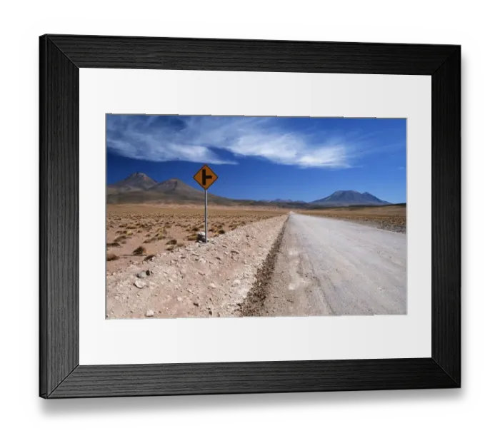 Framed Print : Portrait of a Sign Post in the Desert Framed Print : Portrait of a Sign Post in the Desert