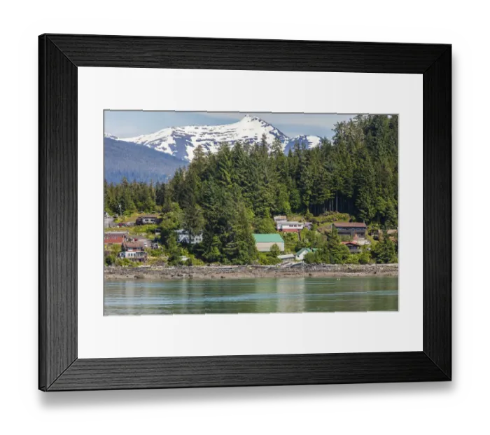Framed Print : Shoreline landscape on Inside Passage to Alaska, Wrangell, Alaska, USA Framed Print : Shoreline landscape on Inside Passage to Alaska, Wrangell, Alaska, USA