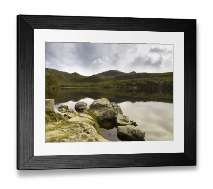 Framed Print : mountain lake landscape, cape town south Africa