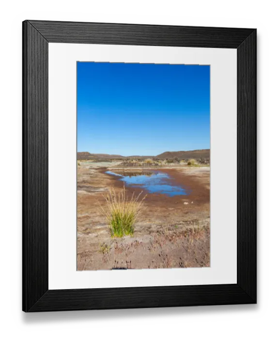 Framed Print : After rainfall a few weeks prior, the puddles start to dry up leaving salty marshes and pans Framed Print : After rainfall a few weeks prior, the puddles start to dry up leaving salty marshes and pans