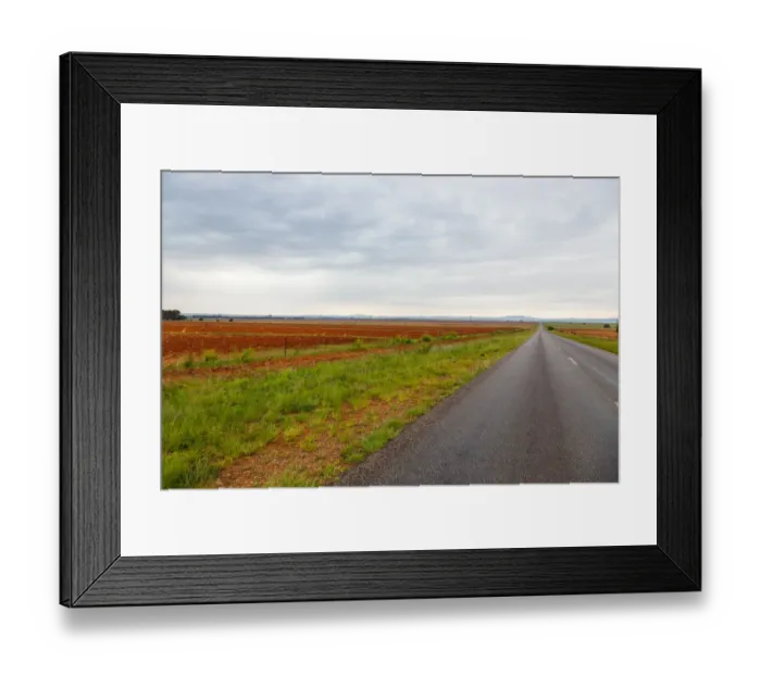 Framed Print : The flat landscape and very red soil farmlands of the Free state, very near to Parys Framed Print : The flat landscape and very red soil farmlands of the Free state, very near to Parys