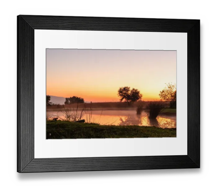 Framed Print : The sun rises over a small dam in the high veld winter landscape near Hartebeespoort, South Africa Framed Print : The sun rises over a small dam in the high veld winter landscape near Hartebeespoort, South Africa