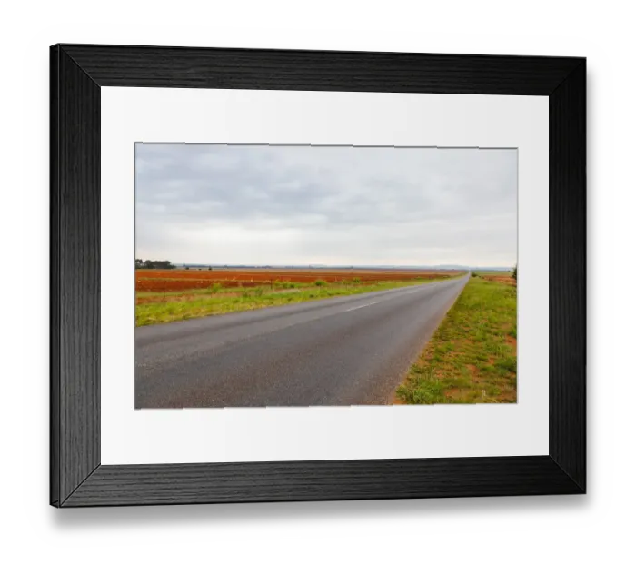 Framed Print : The flat landscape and very red soil farmlands of the Free state, very near to Parys