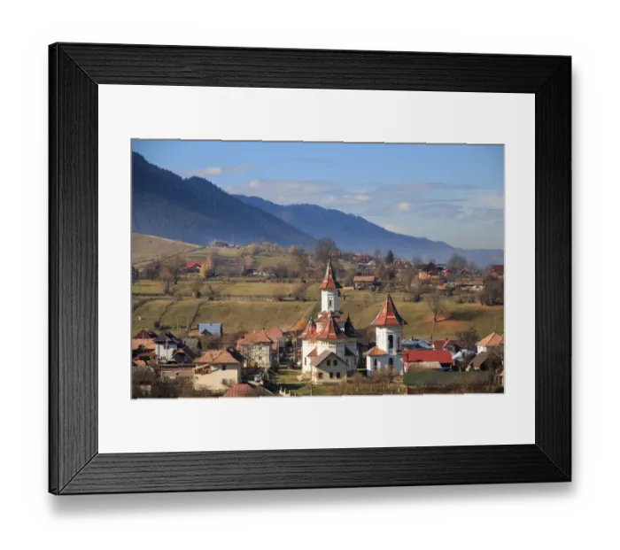 Framed Print : Autumn landscape of village and mountain range in background, Campulung Moldovenesc, Suceava County, Bucovina, Transylvania, Romania Framed Print : Autumn landscape of village and mountain range in background, Campulung Moldovenesc, Suceava County, Bucovina, Transylvania, Romania