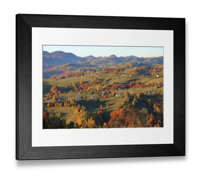 Framed Print : Landscape of village and mountain range, Piatra Craiului National Park, Magura, Carpathian Mountains, Brasov, Brasov County, Transylvania, Romania Framed Print : Landscape of village and mountain range, Piatra Craiului National Park, Magura, Carpathian Mountains, Brasov, Brasov County, Transylvania, Romania