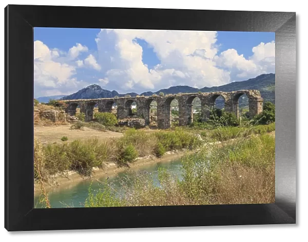 Aspendos Aqueduct over River Eurmedon, Aspendos, Antalya, Anatolia, Turkey