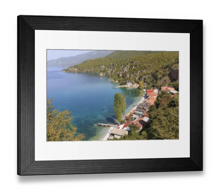 Framed Print : Beach by Lake Ohrid, Ohrid, Macedonia