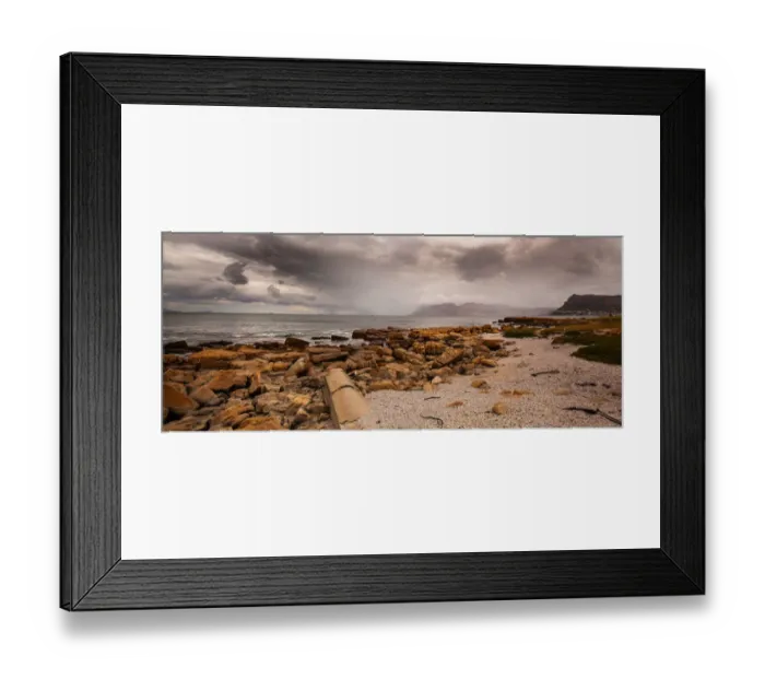 Framed Print : St James is a suburb of Cape Town, South Africa, situated on the False Bay coast between Muizenberg and Kalk Bay. The suburb is situated between the rocky shore and a steep mountain, and measures abou