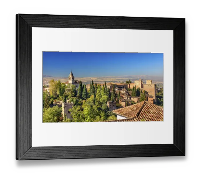 Framed Print : Alhambra Castle, Tower walls and churches, Granada, Andalusia, Spain Framed Print : Alhambra Castle, Tower walls and churches, Granada, Andalusia, Spain
