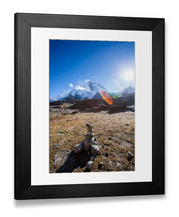 Framed Print : Everest base camp trek, Himalayas, Nepal, cairn, Colour Image, Color Image, Photography