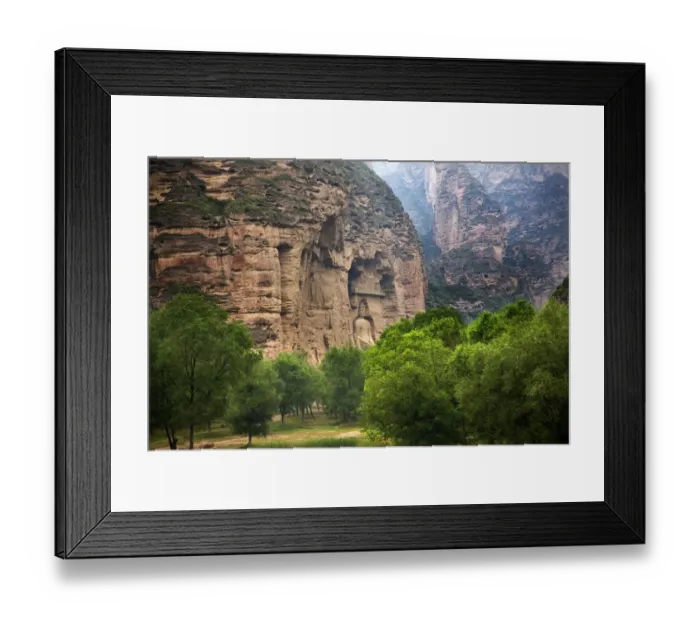Framed Print : Binglin Si Bright Spirit Buddhist Temple, Lanzhou, Gansu, China