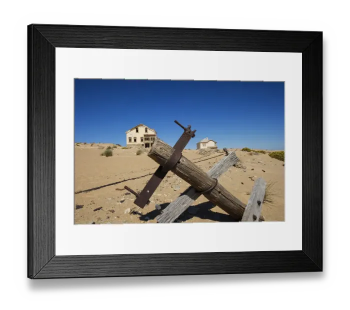 Framed Print : Landscape of the Abandoned Diamond Mining Ghost Town called Kolmanskop near Luderitz, Namibia Framed Print : Landscape of the Abandoned Diamond Mining Ghost Town called Kolmanskop near Luderitz, Namibia