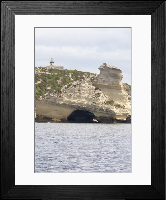 Framed Print : Pertusato lighthouse on limestone cliff, Bonifacio, Corsica, France Framed Print : Pertusato lighthouse on limestone cliff, Bonifacio, Corsica, France
