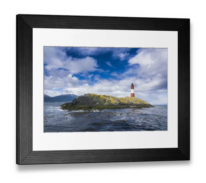 Framed Print : Lighthouse on Island in Beagle Channel, Ushuaia, Tierra del Fuego, Argentina Framed Print : Lighthouse on Island in Beagle Channel, Ushuaia, Tierra del Fuego, Argentina