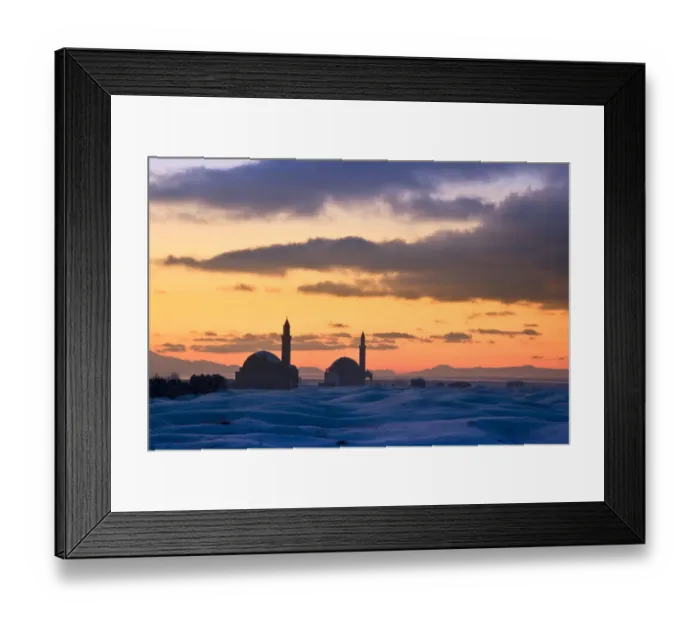 Framed Print : Mosques at sunset, Tusba near Van, Van Province, Turkey Framed Print : Mosques at sunset, Tusba near Van, Van Province, Turkey