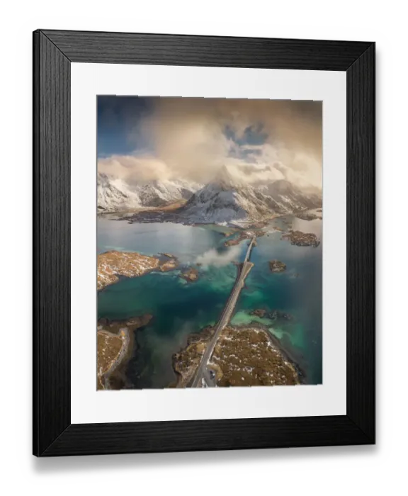 Framed Print : Aerial View of Lofoten Islands in Norway Framed Print : Aerial View of Lofoten Islands in Norway