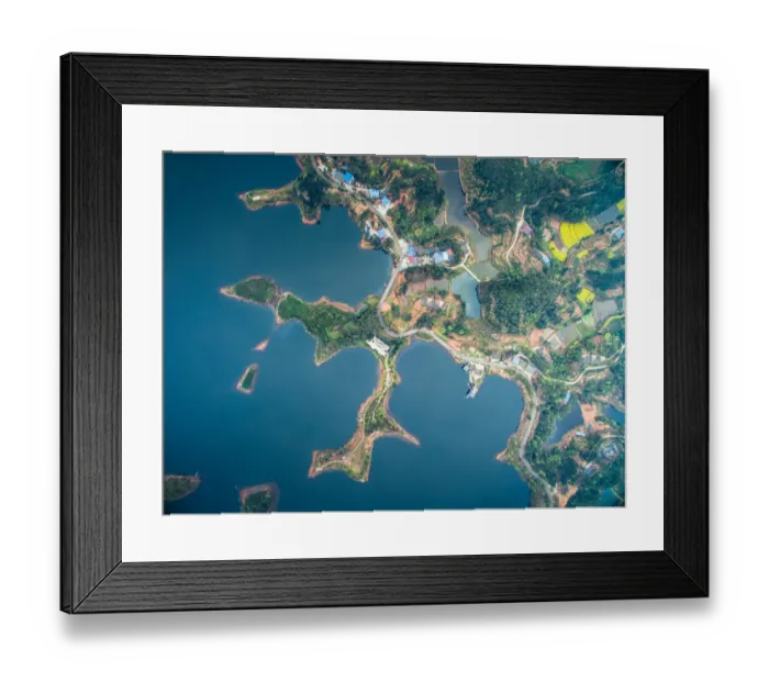 Framed Print : Aero photo of the Black Dragons lake in Sichuan Province, China Framed Print : Aero photo of the Black Dragons lake in Sichuan Province, China
