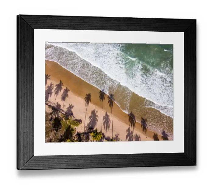 Framed Print : Aerial view of Palm Beach and the sea in Praia do Paiva - Praia de Itapuama - Pedra de Xareu