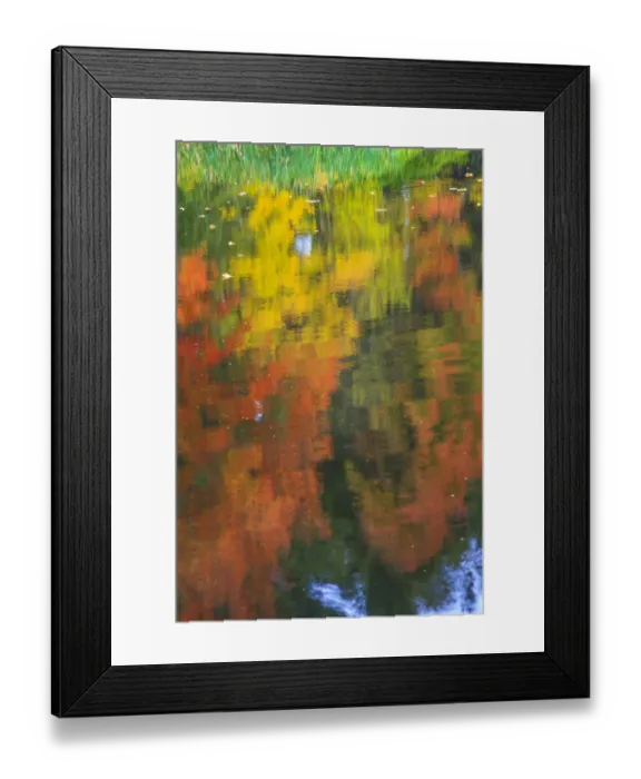 Framed Print : Abstract fall colors reflecting in water surface rippled by blowing wind Framed Print : Abstract fall colors reflecting in water surface rippled by blowing wind