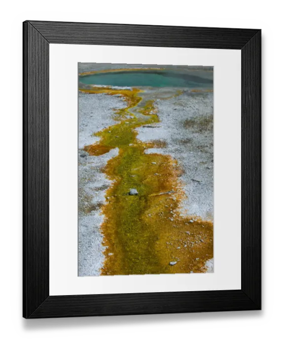 Framed Print : Abstract designs formed from thermophile runoff and mineral deposits, Upper Geyser Basin, Yellowstone National Park, Wyoming, USA Framed Print : Abstract designs formed from thermophile runoff and mineral deposits, Upper Geyser Basin, Yellowstone National Park, Wyoming, USA