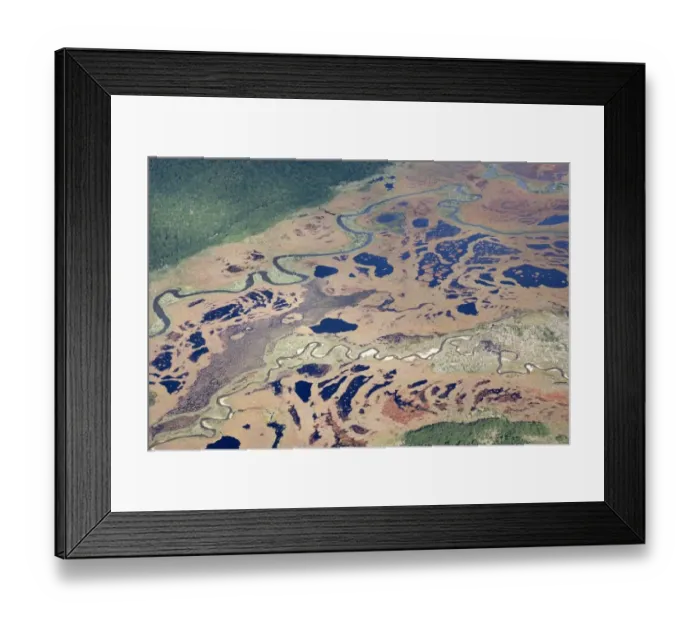 Framed Print : Aerial View of Peat Bog (Wetlands) in Ushuaia Framed Print : Aerial View of Peat Bog (Wetlands) in Ushuaia