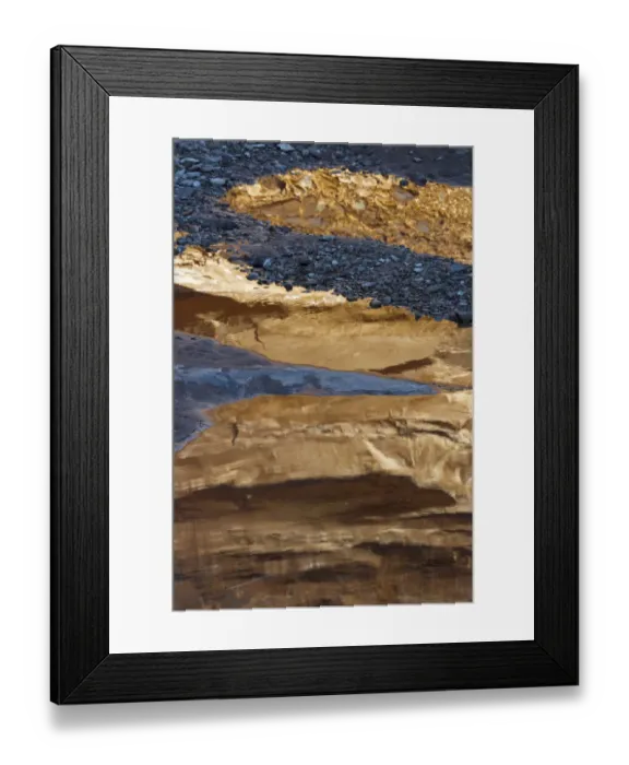 Framed Print : Rocks reflected in stream in Hunter Canyon, Moab, Utah, USA Framed Print : Rocks reflected in stream in Hunter Canyon, Moab, Utah, USA