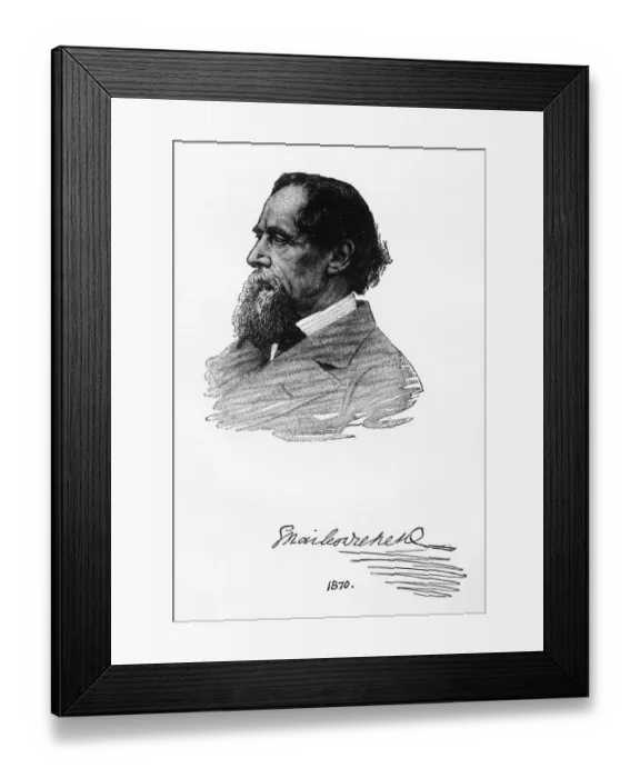 Framed Print : Charles Dickens Engraving Framed Print : Charles Dickens Engraving