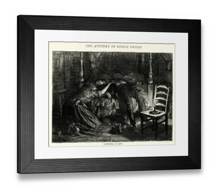 Framed Print : The Mystery of Edwin Drood, Sleeping it off Framed Print : The Mystery of Edwin Drood, Sleeping it off