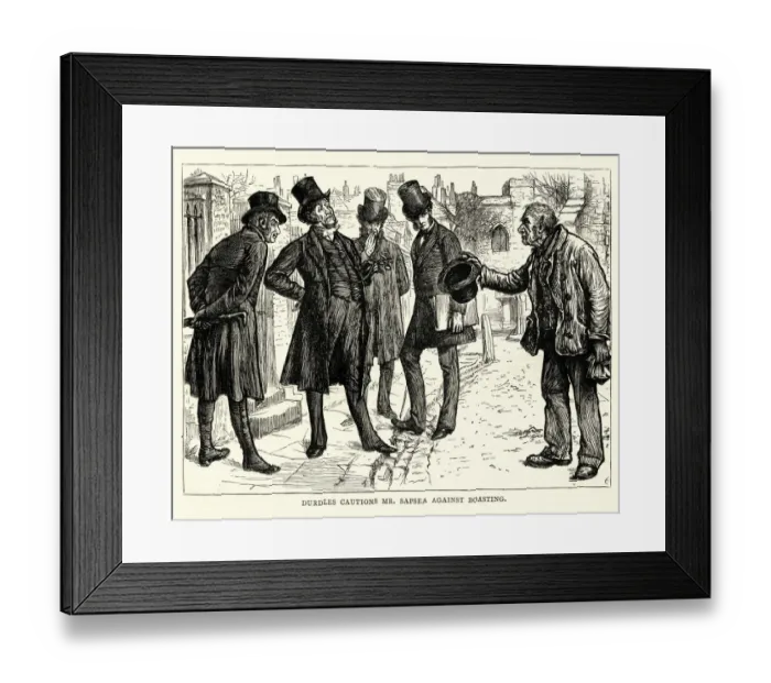 Framed Print : Mystery of Edwin Drood, Durdles Cautions Mr Sapsea Against Boasting
