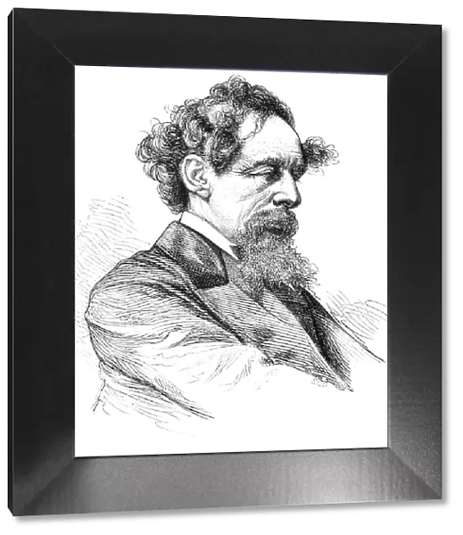 Engraving of writer Charles Dickens from 1875