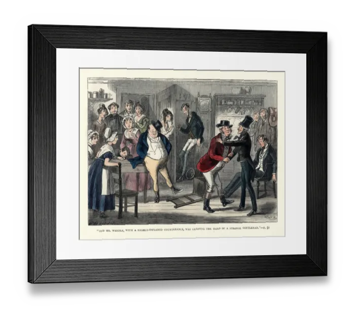 Framed Print : Dickens, Pickwick Papers, Old Mr Wardle, with a highly-inflamed countenance Framed Print : Dickens, Pickwick Papers, Old Mr Wardle, with a highly-inflamed countenance