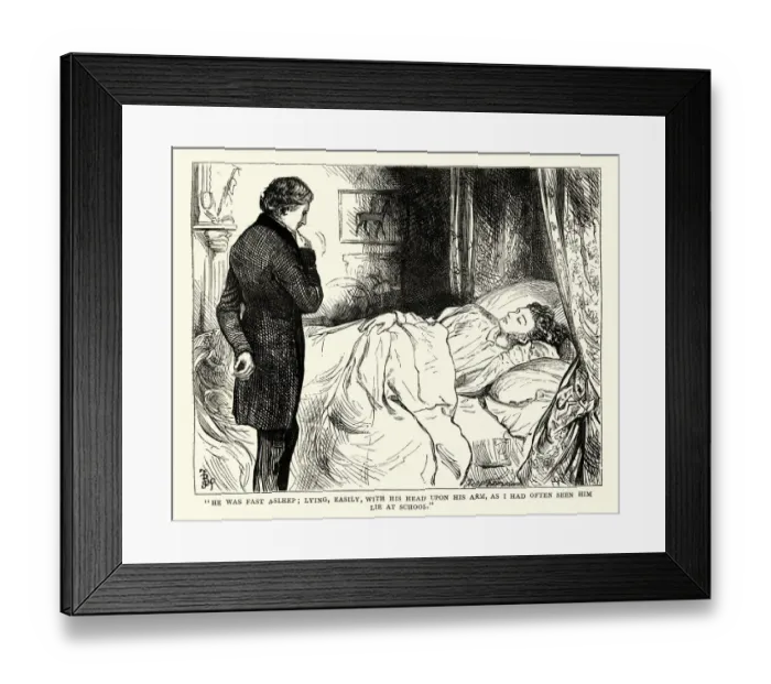 Framed Print : Dickens, David Copperfield, He was fast asleep; lying, easily Framed Print : Dickens, David Copperfield, He was fast asleep; lying, easily