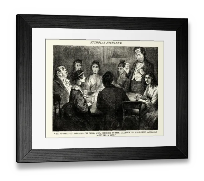 Framed Print : Dickens, Nicholas Nickleby, Mr Snevellicci repeated the wink Framed Print : Dickens, Nicholas Nickleby, Mr Snevellicci repeated the wink