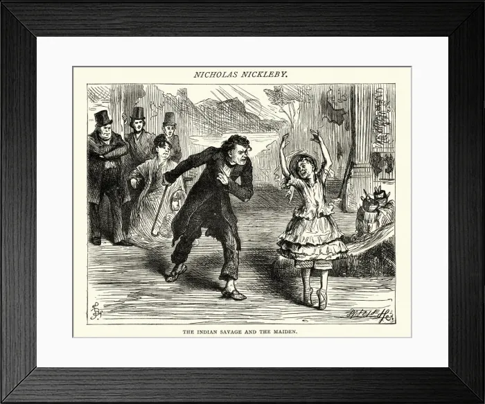 Framed Print : Charles Dickens, Nicholas Nickleby, Indian savage and the maiden Framed Print : Charles Dickens, Nicholas Nickleby, Indian savage and the maiden