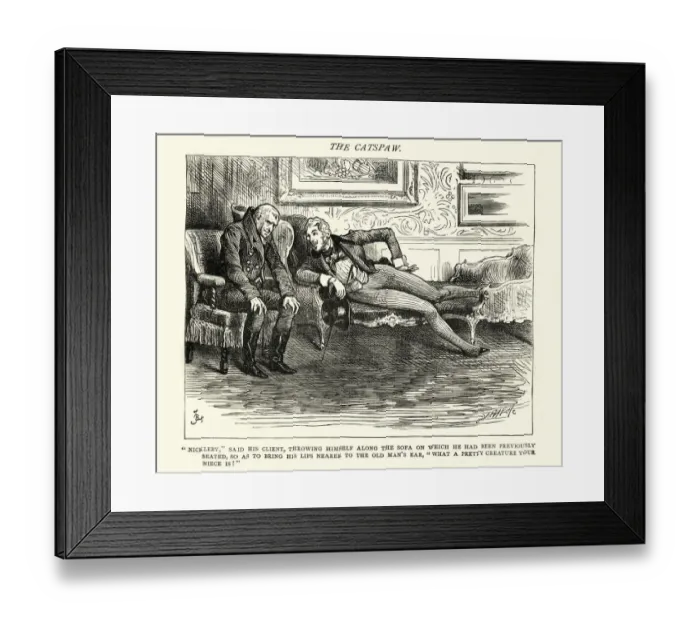 Framed Print : Charles Dickens, Nicholas Nickleby, throwing himself along the sofa Framed Print : Charles Dickens, Nicholas Nickleby, throwing himself along the sofa