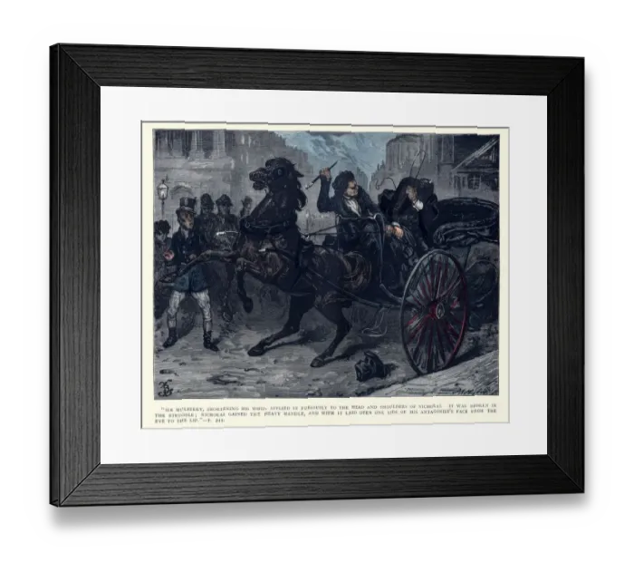Framed Print : Charles Dickens, Nicholas Nickleby, Sir Mulberry, shortening his whip Framed Print : Charles Dickens, Nicholas Nickleby, Sir Mulberry, shortening his whip