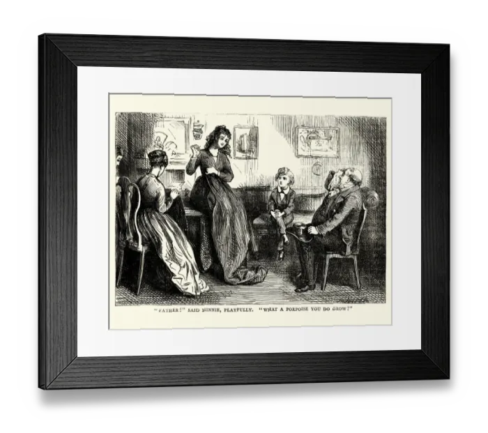 Framed Print : David Copperfield, Charles Dickens, Father! said Minnie, playfully Framed Print : David Copperfield, Charles Dickens, Father! said Minnie, playfully