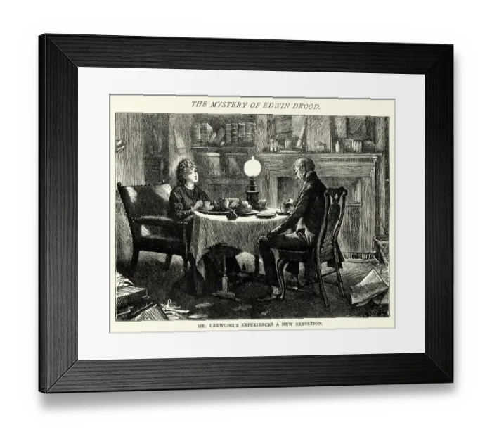 Framed Print : Mystery of Edwin Drood, Mr Grewgious Experiences a New Sensation Framed Print : Mystery of Edwin Drood, Mr Grewgious Experiences a New Sensation