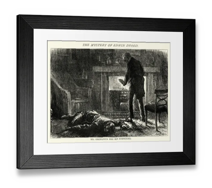 Framed Print : The Mystery of Edwin Drood, Mr Grewgious Has His Suspicions Framed Print : The Mystery of Edwin Drood, Mr Grewgious Has His Suspicions