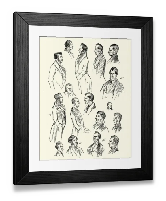Framed Print : Character sketches for Charles Dickens Framed Print : Character sketches for Charles Dickens