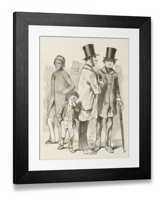 Framed Print : Pickpocket in London, wood engraving, published in 1872 Framed Print : Pickpocket in London, wood engraving, published in 1872