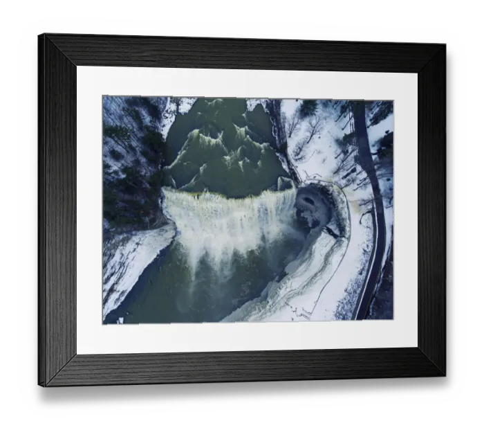 Framed Print : Aerial view of Letchworth State Park in Winter