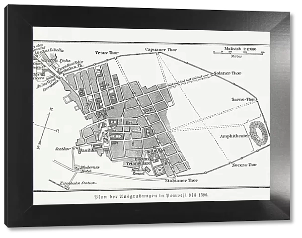 Plan of the excavations of Pompeii until 1896, published 1897