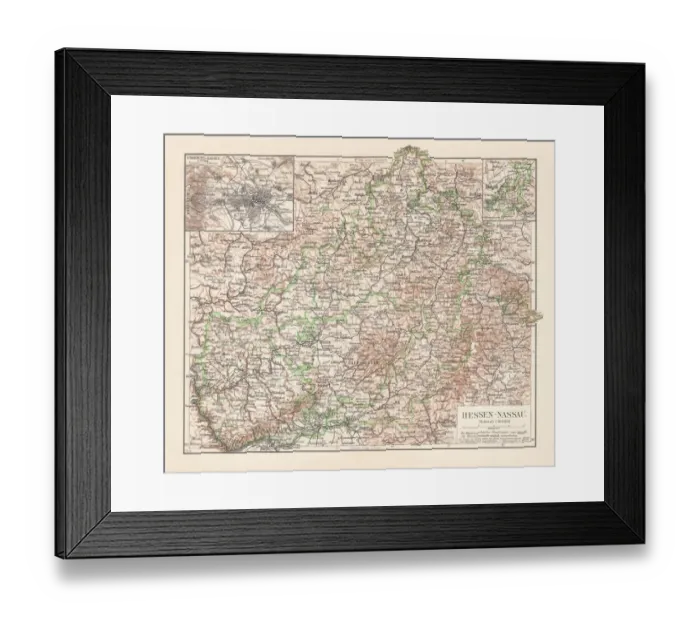Framed Print : Prussian province Hesse and Nassau (1868-1944), Germany, lithograph, published 1897