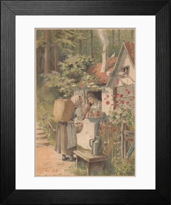 Framed Print : Snow white, lithograph, published in 1891 Framed Print : Snow white, lithograph, published in 1891