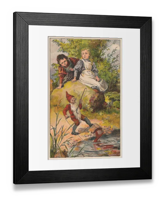 Framed Print : Snow White and Rose Red, lithograph, published c. 1895 Framed Print : Snow White and Rose Red, lithograph, published c. 1895
