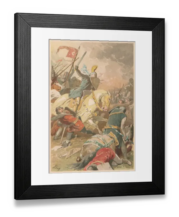 Framed Print : Knight Goldhair, fairy tale, lithograph, published in 1898 Framed Print : Knight Goldhair, fairy tale, lithograph, published in 1898