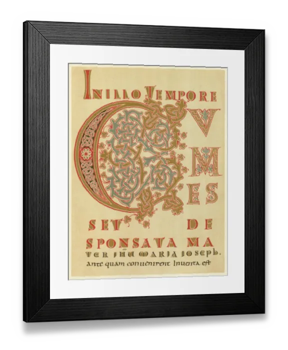 Framed Print : Initial C, St Gallen, 9th century, lithograph, published in 1880 Framed Print : Initial C, St Gallen, 9th century, lithograph, published in 1880