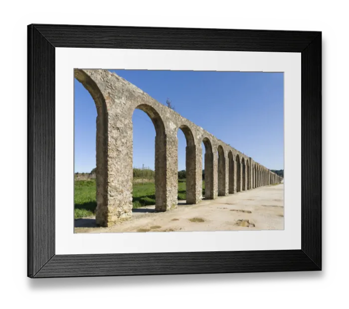 Framed Print : Aqueduct leading to town, Obidos, Lisboa, Portugal Framed Print : Aqueduct leading to town, Obidos, Lisboa, Portugal